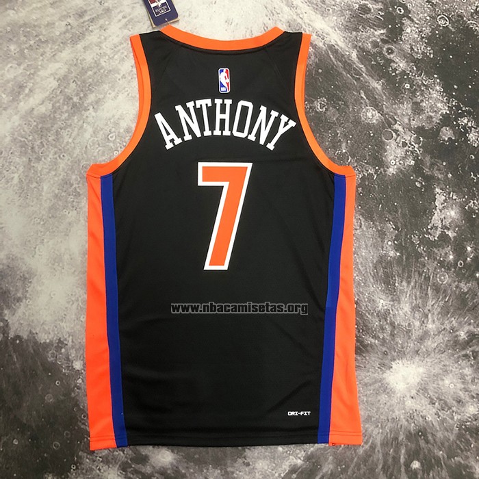 Camiseta New York Knicks Carmelo Anthony NO 7 Ciudad 2022-23 Negro